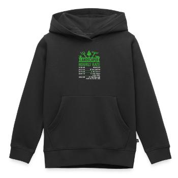 Paysagiste - Jardinier Salaire horaire Drôle - Sweat Premium à capuche enfant bio - noir - Devant - AI Model Kid Male (0cm)