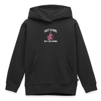 Boxe Boxer Gants De Boxe Filles Cadeau - Sweat Premium à capuche enfant bio - noir - Devant - AI Model Kid Male (0cm)