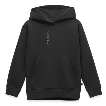 1n23456 Motorrad Gangschaltung Motorradfahrer - Kinder Premium Organic Hoodie - Schwarz - Vorne - AI Model Kid Male (0cm)