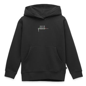 1n23456 Motorrad Gangschaltung Motorradfahrer - Kinder Premium Organic Hoodie - Schwarz - Vorne - AI Model Kid Male (0cm)