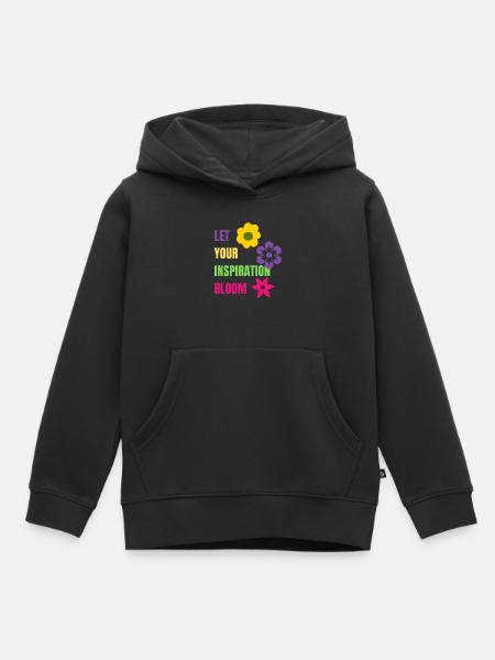 Let your Inspiration Bloom - Kinder Premium Organic Hoodie - Schwarz