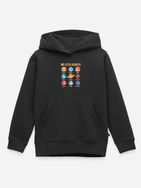Solar System - Cute Planets - Planet - Galaxy - Hoodie Premium barn ekologisk - svart