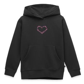 Herz Rosa - Kinder Premium Organic Hoodie - Schwarz - Vorne - AI Model Kid Male (0cm)