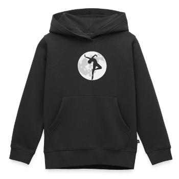 Tänzerin vor einem Vollmond - Kinder Premium Organic Hoodie - Schwarz - Vorne - AI Model Kid Male (0cm)