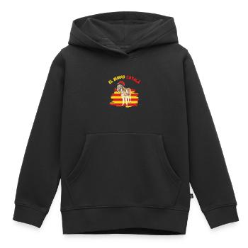 Ane Catalan - Sweat Premium à capuche enfant bio - noir - Devant - AI Model Kid Male (0cm)