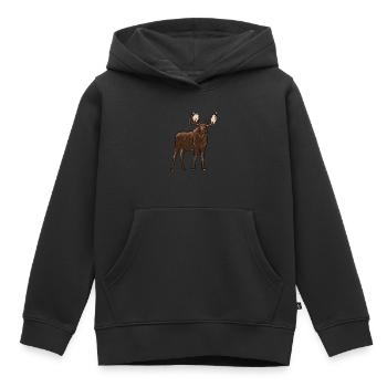 élan - Sweat Premium à capuche enfant bio - noir - Devant - AI Model Kid Male (0cm)
