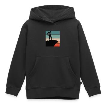 Hiking - Kinder Premium Organic Hoodie - Schwarz - Vorne - AI Model Kid Male (0cm)