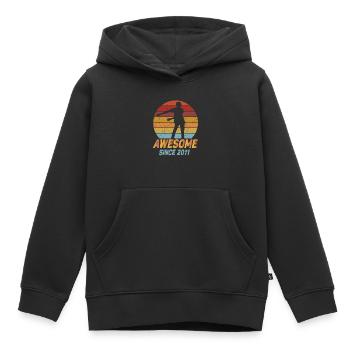Awesome Since 2011 - Kids Premium Organic Hoodie - black - Front - AI Model Kid Male (0cm)
