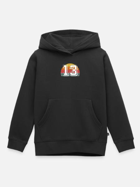 13 - Kinder Premium Organic Hoodie - Schwarz