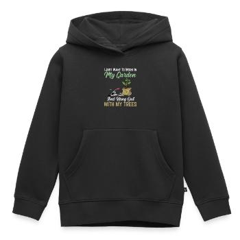 Jardin, jardinage, jardinier, jardinier - Sweat Premium à capuche enfant bio - noir - Devant - AI Model Kid Male (0cm)