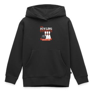 Bowling Stones Bowling Team - Sweat Premium à capuche enfant bio - noir - Devant - AI Model Kid Male (0cm)