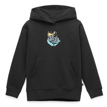 Phare côte mer mer - Sweat Premium à capuche enfant bio - noir - Devant - AI Model Kid Male (0cm)
