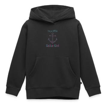"I'm a little sailor girl" with anchor snares of triangles - Kids Premium Organic Hoodie - black - Front - AI Model Kid Male (0cm)