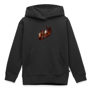Cheval motif animal motif animal animal - Sweat Premium à capuche enfant bio - noir - Devant - AI Model Kid Male (0cm)