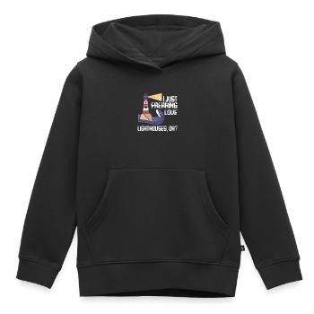 Lighthouse Seaside Nautical I just love lighthouse - Kids Premium Organic Hoodie - black - Front - AI Model Kid Male (0cm)