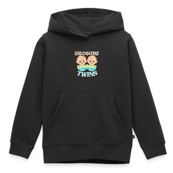 Zwillinge Schwanger Mama Aufwachsen Baby Geschenk - Kinder Premium Organic Hoodie - Schwarz - Vorne - AI Model Kid Male (0cm)