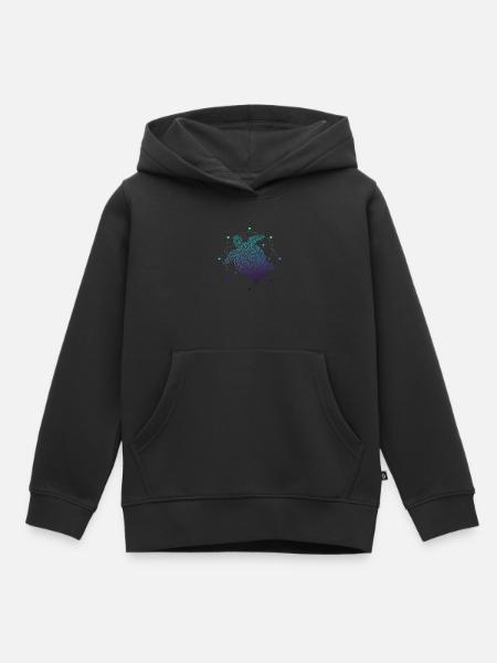 Tribal Turtle Ocean Diving Gift - Kids Premium Organic Hoodie - black
