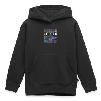 Philosophie - Worte - Kinder Premium Organic Hoodie - Schwarz - Vorne - AI Model Kid Male (0cm)