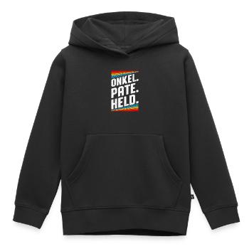 Onkel Pate Held - Kinder Premium Organic Hoodie - Schwarz - Vorne - AI Model Kid Male (0cm)