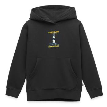 Lighthouse Seaside Nautical Lighthouses - Kids Premium Organic Hoodie - black - Front - AI Model Kid Male (0cm)