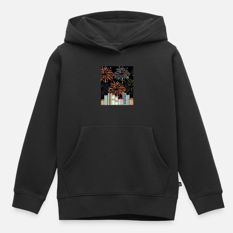 Feuerwerk Pyro Silvester Countdown - Kinder Premium Organic Hoodie - Schwarz