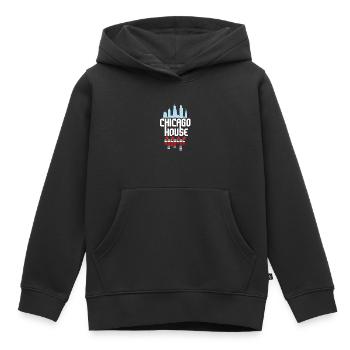 Chicago House Music Vintage DJ - Sweat Premium à capuche enfant bio - noir - Devant - AI Model Kid Male (0cm)