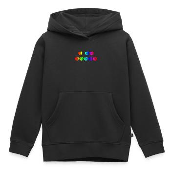 Arc-en-ciel, Arc-en-ciel, Arc-en-ciel, Arc-en-ciel - Sweat Premium à capuche enfant bio - noir - Devant - AI Model Kid Male (0cm)