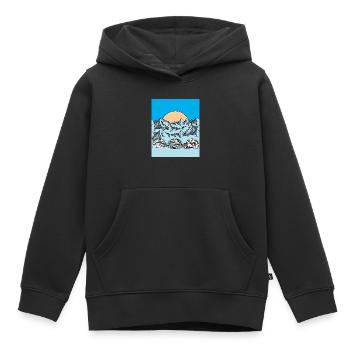 Igloo neige et glaces - Sweat Premium à capuche enfant bio - noir - Devant - AI Model Kid Male (0cm)