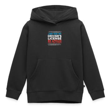 Je viens d’obtenir mon permis de conduire - permis de conduire - - Sweat Premium à capuche enfant bio - noir - Devant - AI Model Kid Male (0cm)