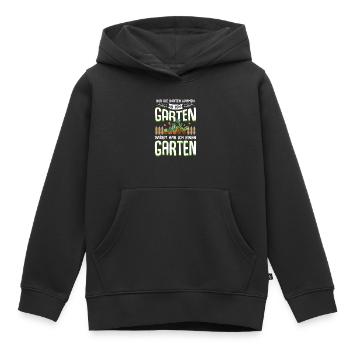 Garten - Kinder Premium Organic Hoodie - Schwarz - Vorne - AI Model Kid Male (0cm)