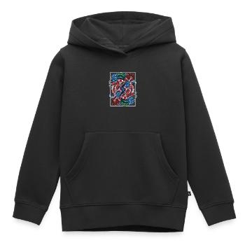 Koi Carpes Poissons japonais - Sweat Premium à capuche enfant bio - noir - Devant - AI Model Kid Male (0cm)