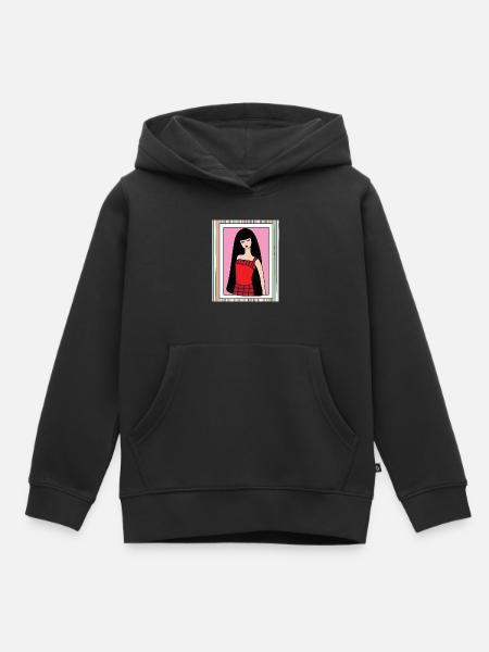 Poupée rétro coloré - Sweat Premium à capuche enfant bio - noir