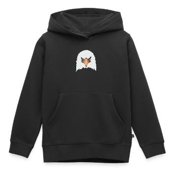 Aigle motif aigle impression aigle pygargue à tête blanche - Sweat Premium à capuche enfant bio - noir - Devant - AI Model Kid Male (0cm)