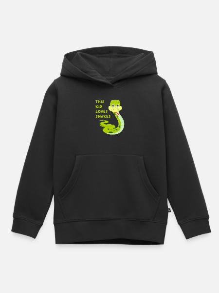 This Kid Loves Snakes Toddlers Kids Boy Girl Child - Kids Premium Organic Hoodie - black