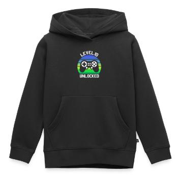 10th Birthday Girl Boy, 10 Year Old Birthday Gifts - Kids Premium Organic Hoodie - black - Front - AI Model Kid Male (0cm)