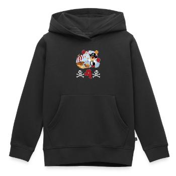 4 years pirate children's birthday children fun gift - Kids Premium Organic Hoodie - black - Front - AI Model Kid Male (0cm)