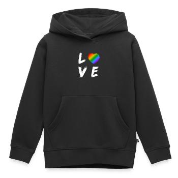 Love Sort Transgender LGBT Droits cadeaux - Sweat Premium à capuche enfant bio - noir - Devant - AI Model Kid Male (0cm)