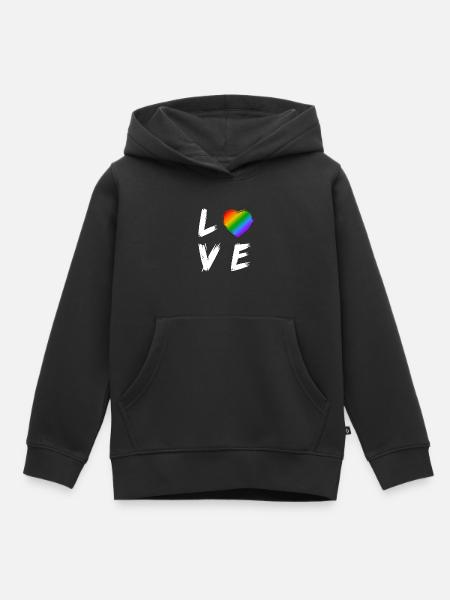 Love Spruch Transgender LGBT Geschenk Rechte - Premium børne hættetrøje økologisk - sort