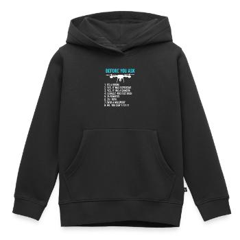 Bevor du fragst Drohnen Informationen FPV Piloten - Kinder Premium Organic Hoodie - Schwarz - Vorne - AI Model Kid Male (0cm)