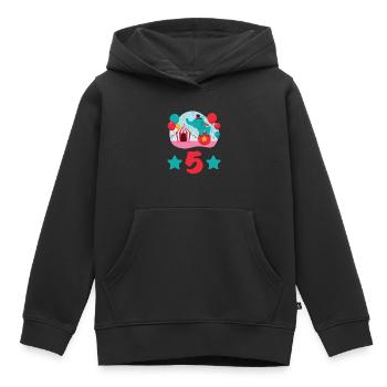 5 years elephant circus children's birthday gift - Kids Premium Organic Hoodie - black - Front - AI Model Kid Male (0cm)