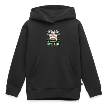 9ème anniversaire d’enfant niveau 8.exe Gaming 9 ans - Sweat Premium à capuche enfant bio - noir - Devant - AI Model Kid Male (0cm)