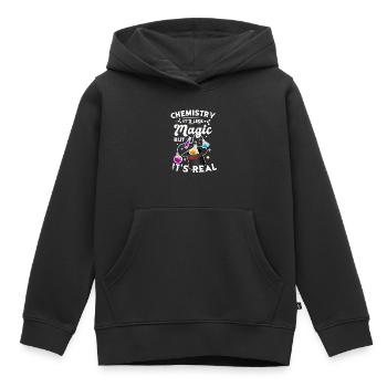 Chimie Tshirt neutron atome molécule professeur Alchimie - Sweat Premium à capuche enfant bio - noir - Devant - AI Model Kid Male (0cm)