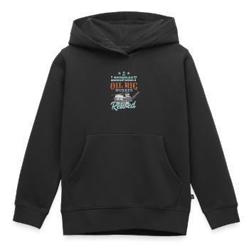 Travailleur retraité des plates-formes pétrolières - Sweat Premium à capuche enfant bio - noir - Devant - AI Model Kid Male (0cm)