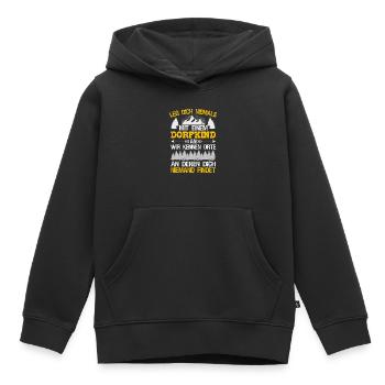 Leg Dich Nicht Mit Einem Dorfkind An Landei Spruch - Kinder Premium Organic Hoodie - Schwarz - Vorne - AI Model Kid Male (0cm)
