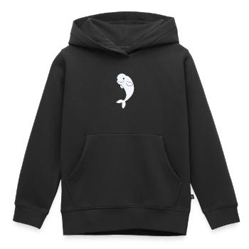 Béluga animaux mignons pour enfants bélugas - Sweat Premium à capuche enfant bio - noir - Devant - AI Model Kid Male (0cm)