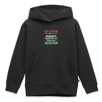 Salzwasser Aquarium Aquarist Aquaristik Geschenk - Kinder Premium Organic Hoodie - Schwarz - Vorne - AI Model Kid Male (0cm)