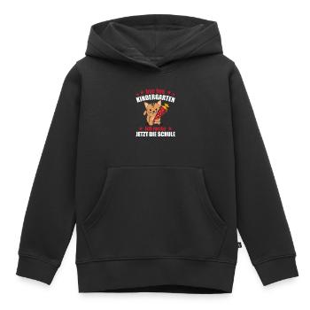 Endlich Schulkind Katze Schultüte rocke die Schule - Kinder Premium Organic Hoodie - Schwarz - Vorne - AI Model Kid Male (0cm)