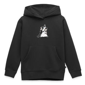 Se marier Mème Drôle - Sweat Premium à capuche enfant bio - noir - Devant - AI Model Kid Male (0cm)