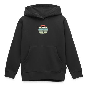 Paragleiten Gleitschirmfliegen Gleitsegeln Pilot - Kinder Premium Organic Hoodie - Schwarz - Vorne - AI Model Kid Male (0cm)