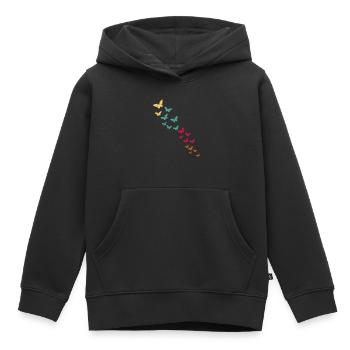 butterfly - Kids Premium Organic Hoodie - black - Front - AI Model Kid Male (0cm)